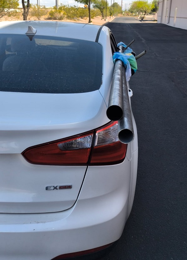 Haul full 20 foot pipe sections